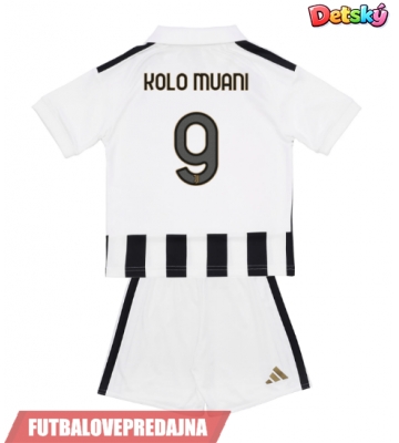 Lacne Dětský Futbalové dres Juventus Randal Kolo Muani #9 2026-27 Krátky Rukáv - Domáci (+ trenírky)